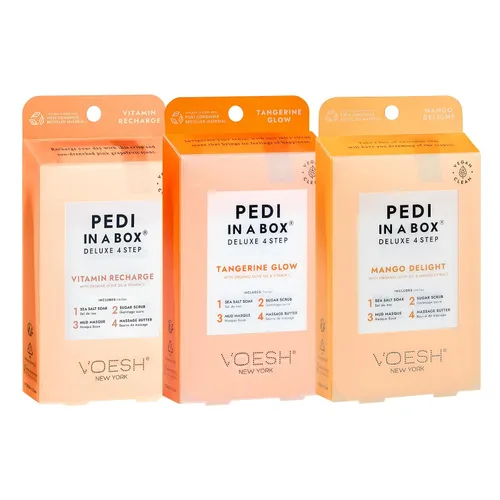 Miniatura 9 de VOESH Pedi in a Box - Potenciador de energía de eucalipto de 4 pasos, paquete de 3, juego de pedicura, pedicura en casa, pedicura de spa, remojo