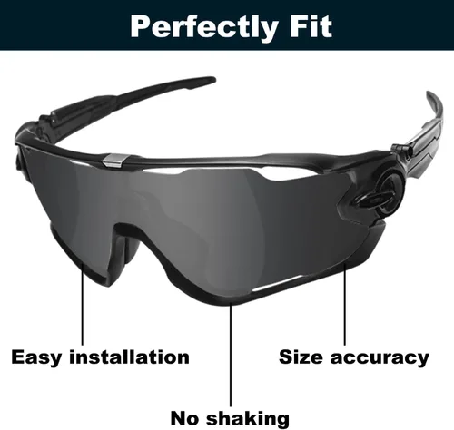 Miniatura 6 de Lentes polarizadas de repuesto para gafas de sol Oakley Jawbreaker (OO9290) con revestimiento antiarañazos, antiagua salada y polvo (azul y plateado)