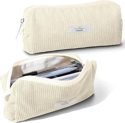 Miniatura 19 de Bolsa para Lápices Estuche para Bolígrafos, Organizador Pequeño de Pana Suave para Lápices con Cremallera, Lindo Estuche para Lápices Artículos
