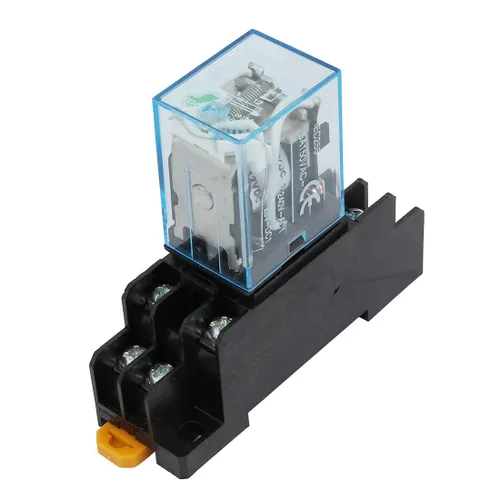 Uxcell a15062300ux0219 IEC255 DC relé de potencia electromagnética DPDT de bobina de 8 pines y 12 V con base de zócalo
