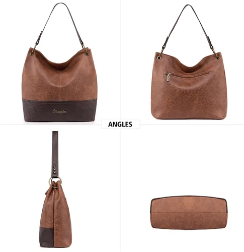 Miniatura 4 de Wrangler Hobo - Bolsas para mujer de cuero vegano con asa superior, bolsos de hombro y bolsos