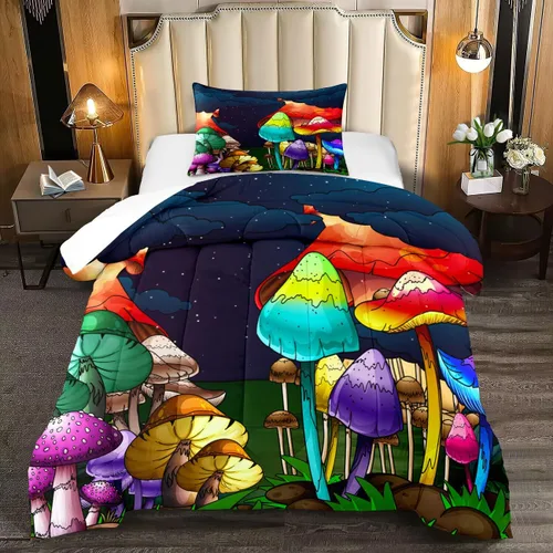Miniatura 19 de Juego de ropa de cama de tamaño individual, edredón de gatos de dibujos animados para niñas, niños y adolescentes, juego de edredón azul