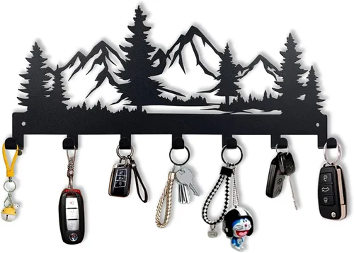 Miniatura 11 de Soporte de Llaves de Metal, Ganchos de Llaves Montados en la Pared, Soporte de Llaves para Pared, Organizador de Llaves con 7 Ganchos, Soporte