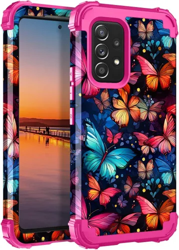 Miniatura 41 de Hocase Funda para Galaxy A37 5G, protección resistente a prueba de golpes, parachoques de goma de silicona suave+funda protectora híbrida