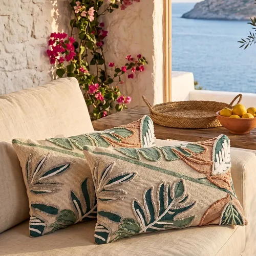 Miniatura 10 de Funda de almohada COZYDEKO estilo boho, de 18 x 18 pulgadas, almohadas decorativas marroquíes rústicas bohemias con acentos copetados, algodón