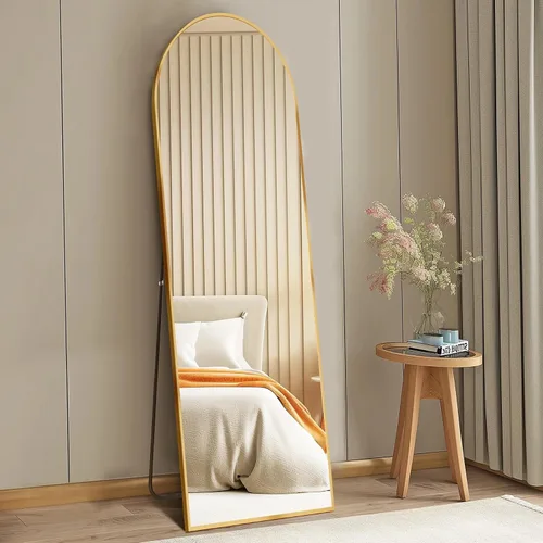 Espejo de cuerpo entero arqueado, diseño derecho del marco de la aleación de aluminio para el dormitorio