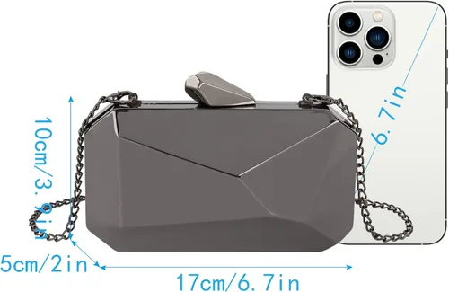 Miniatura 2 de Bolso de mano de metal con patrón de celosía para mujer