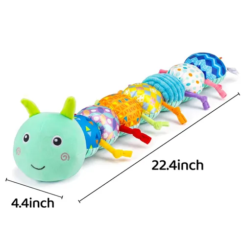 Miniatura 7 de Topsochir Juguetes de Tiempo Boca Abajo para Bebés de 0-6 Meses Peluche Musical de Animal de Oruga para Infantes de 6-12 Meses Juguete Sensorial
