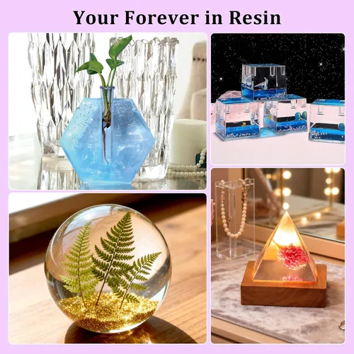 Miniatura 6 de K KERNOWO Kit de resina epoxi con luz para principiantes, kit de resina y moldes, juego completo de manualidades para adultos y mujeres, juego