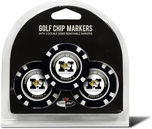 Miniatura 5 de Team Golf NCAA - Marcadores para pelotas de golf tamaño de ficha de póquer con marcadores de doble cara esmaltados más pequeños