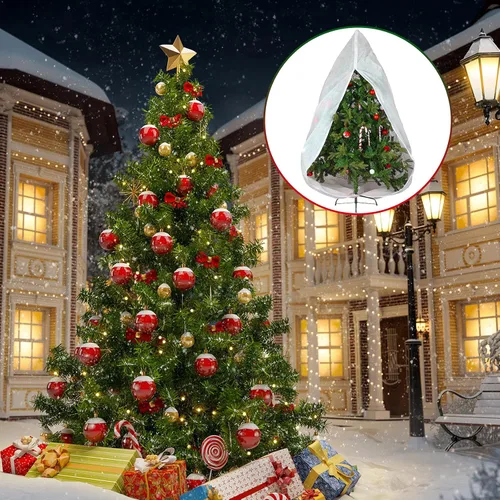 Miniatura 7 de Shappy Bolsa de almacenamiento para árbol de Navidad de 9 x 4 pies, bolsa vertical a prueba de polvo con cremallera y cordón para Navidad, a prueba
