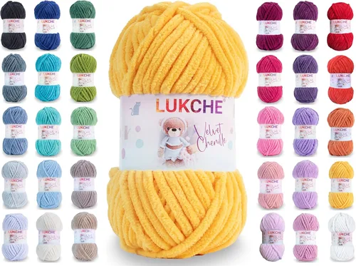 Miniatura 16 de Hilado de chenilla de terciopelo para amigurumi y punto de crochet súper voluminoso 100 gr (69,0 m) (Grosor del hilo 8 mm) (Verde espárrago) 1