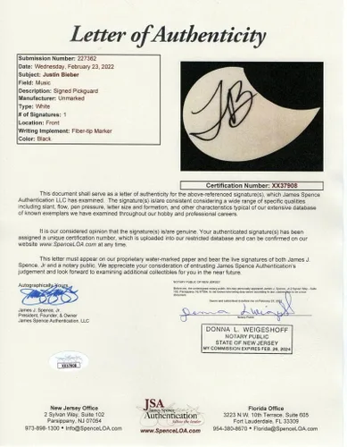 Miniatura 3 de JUSTIN BIEBER GUITARRA ACÚSTICA GIBSON EPIPHONE CON JAMES SPENCE AUTHENTICATION JSA COA - POP SUPERSTAR, MY WORLD 2.0, BAJO EL MISTLETOE, CREE