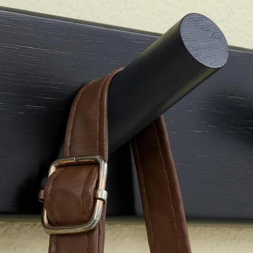 Miniatura 6 de SKOLOO - Perchero de pared de madera con 10 ganchos largos de bambú para colgar mochila, abrigo, toalla o sombrero, con 16 pulgadas de orificio a