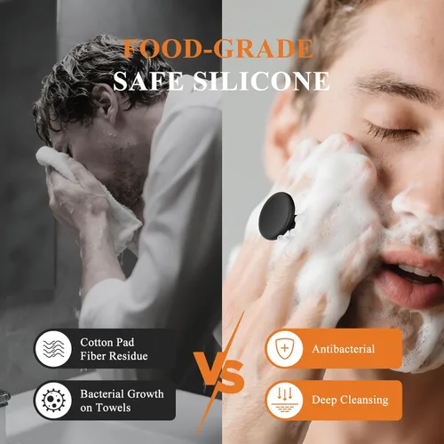 Miniatura 3 de VWMYQ Cepillo de limpieza facial de silicona para hombres, almohadilla exfoliante suave y masajeador, cepillo de limpieza facial de silicona