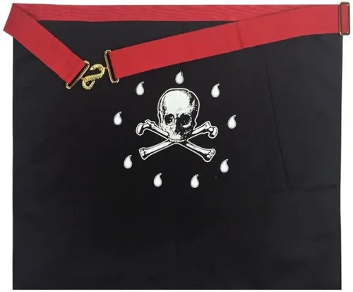 Miniatura 2 de Delantal Masonic Scottish Rite AASR Master M+B bordado a mano (cuero), Rojo-Blanco