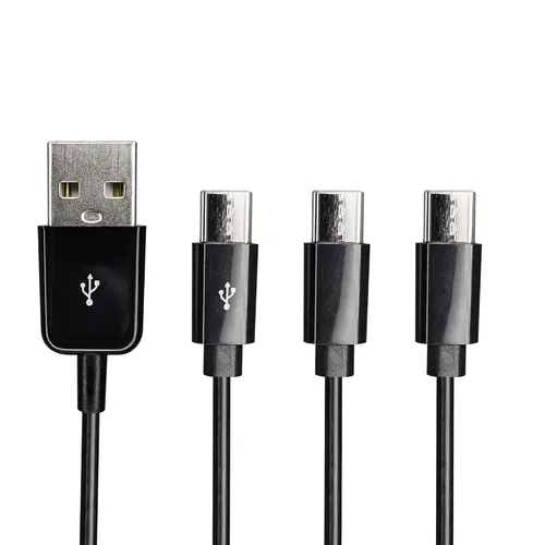 Miniatura 12 de CERRXIAN Cable de carga divisor USB tipo C, cable de carga múltiple 2 en 1 de 1 pies, USB A a 2 USB tipo C Y Splitter Data Snyc cable