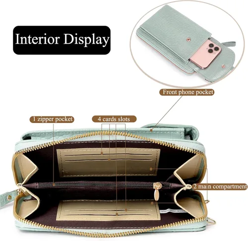 Miniatura 4 de DIVCIDLC Bolso cruzado pequeño para teléfono celular, cartera con ranuras para tarjetas