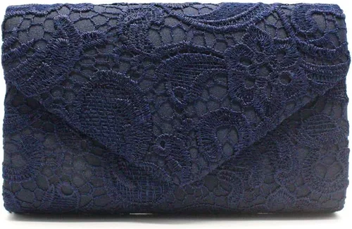Andy's Orchids Bolsos de encaje floral, bolso de mano de noche, bolsa de mensajero con solapa, elegante bolsa tipo sobre para mujeres y damas, color