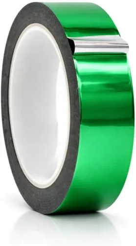 Miniatura 24 de WOD Tape MPFT2 - Cinta de película de poliéster metalizada Mylar plateada con adhesivo acrílico, 1/2 pulgada x 72 pies. Cinta plateada de espejo