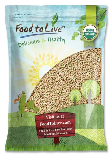 Food to Live - Granos de trigo sarraceno orgánico sin gluten, 10 libras - Grano entero sin OMG sin transgénicos. Cocción rápida. Perfecto para