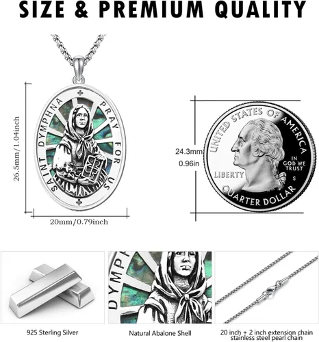 Miniatura 195 de Collar de plata de ley 925 con medalla de San Patrón, colgante de protección católica, amuleto, joyería religiosa para hombres y mujeres