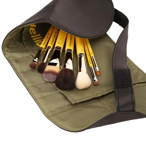 Miniatura 5 de Bdellium Tools Profesional Maquillaje Línea de Viaje Básico 7pc. Juego de cepillos con bolsa enrollable