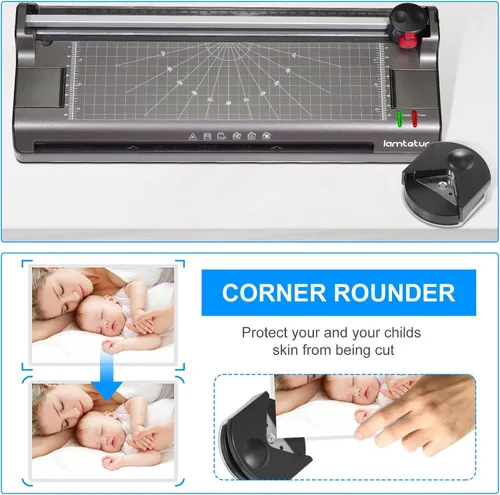 Miniatura 6 de Máquina laminadora térmica 7 en 1 de 11x17 con 70 hojas laminadoras tamaño carta para uso en oficina, hogar, escuela y profesores, laminación de 13