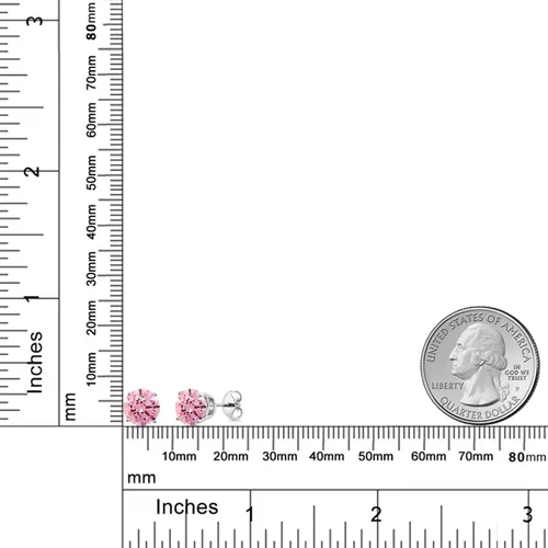 Miniatura 131 de Gem Stone King Aretes de plata de ley 925 con piedra natal redonda de 0.276 in para mujer