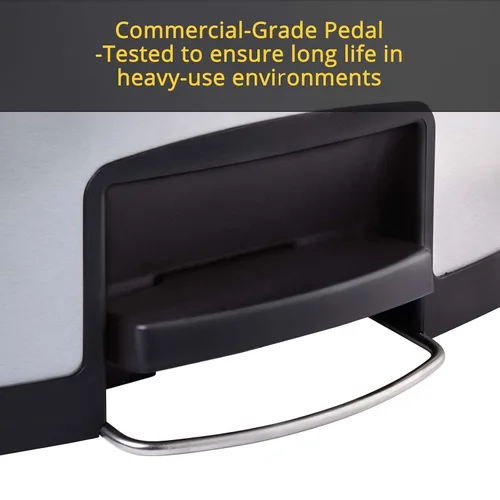 Miniatura 6 de Rubbermaid Commercial Products - Bote de basura Streamline Slim con pedal Papelera de plástico, 4 galones (15 litros), color rojo, con manos