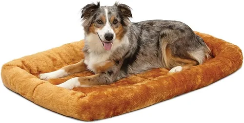 Miniatura 21 de Cama para mascotas MidWest Bolster, ideal para cajas de metal para perros, se puede lavar a máquina y secar, Gris carbón