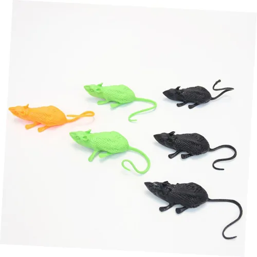 Miniatura 7 de 18Pcs Halloween Simulation Mouse Ornaments Soft Tricky Animal Props for Scary Pranks and Festival Decorations in Black Orange Green