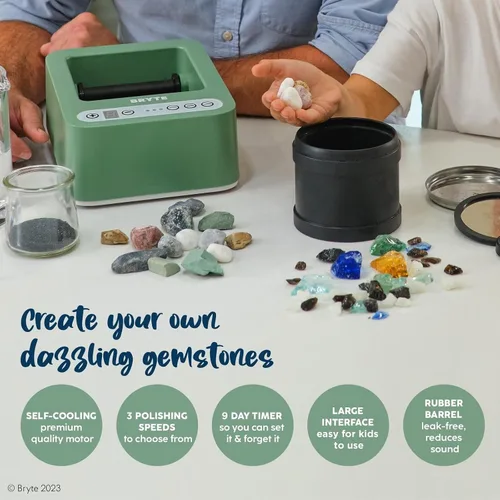 Miniatura 4 de BRYTE Vaso de roca y máquina de volcar – Verde menta medio, 3 velocidades, a partir de 8 años – Accionamiento directo, temporizador de 9 días