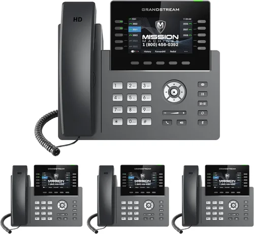 Sistema de Telefono Empresarial 'Mission Machines' G400C: Incluye Teléfonos Grandstream GRP2615 + Servidor en la Nube 'Mission Machines' + 3 Meses