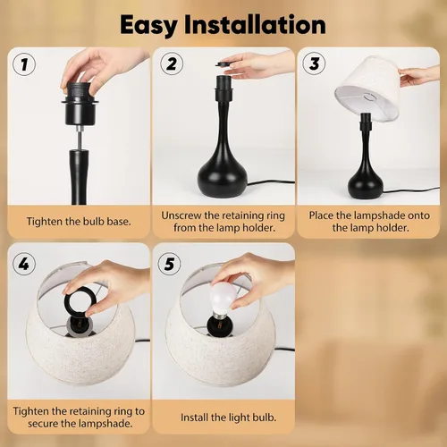 Miniatura 6 de Lámpara de mesa táctil para dormitorio, 1 paquete, lámpara de noche regulable de 3 vías para mesita de noche, lámpara de escritorio de metal