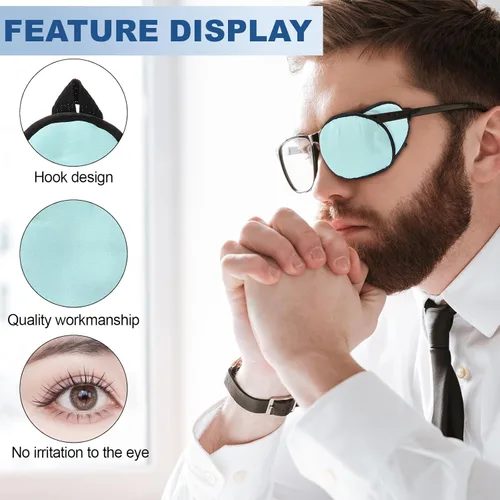 Miniatura 2 de Nuanchu 6 parches de seda para ojos para adultos, niños, hombres, mujeres, ambliopía de ojo perezoso, parches suaves para ojos izquierdos o derechos