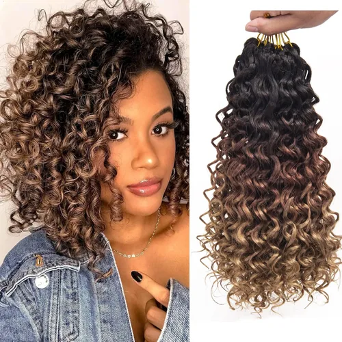Miniatura 17 de QRHSUKA - Mechones rizados con ganchillo GoGo, cabello ondulado con ganchillo de agua para mujeres, sintético gris, trenzado bohemio, trenza de onda