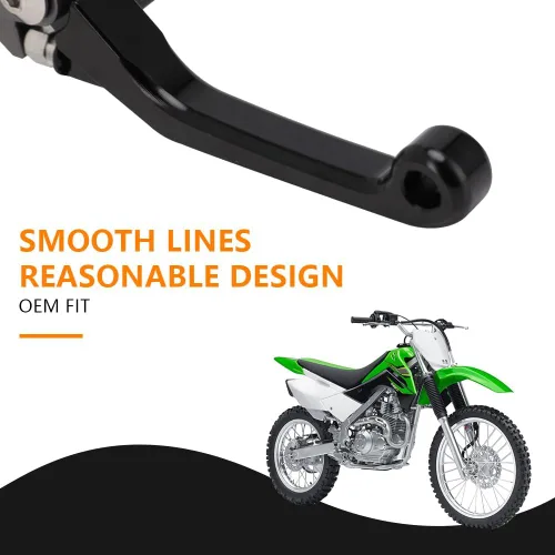 Miniatura 5 de JFG RACING Palanca de freno de motocicleta Palancas plegables CNC para KLX 110 KLX110 KLX110L 2010-2023 Negro