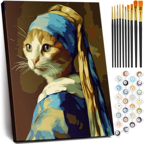 Miniatura 18 de NiArt Pintura por Números para Adultos Principiantes, Pintura por Números DIY sobre Lienzo para Niños, Kits de Pintura al Óleo para Regalo y Maid