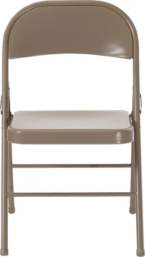 Miniatura 11 de Flash Furniture Paquete de 4 sillas plegables de metal gris con doble refuerzo de la serie HERCULES