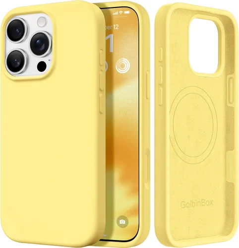 Miniatura 100 de GolbinBox Funda magnética para iPhone 17, compatible con MagSafe, cubierta de silicona integrada para control de cámara, funda de silicona líquida a