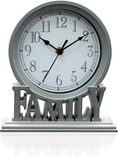 Miniatura 10 de Reloj de sobremesa de 6.5 pulgadas, estilo vintage, sin tictac, funciona con pilas, con movimiento de cuarzo, vidrio HD para niños, dormitorio, sala