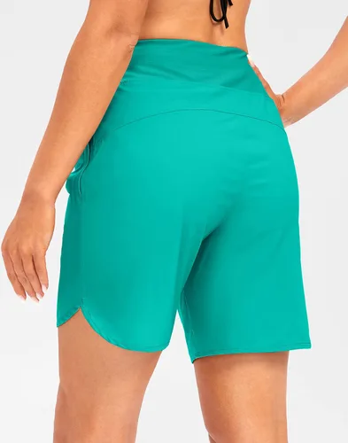 Miniatura 2 de G Gradual Pantalones cortos de natación de cintura alta de secado rápido de 7 pulgadas con bolsillos con cremallera, UPF 50+, pantalones cortos