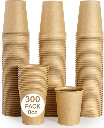 Miniatura 9 de LITOPAK Paquete de 300 Tazas de Café Desechables de 8 oz Tazas de Papel para Agua, Café, Jugo y Té, Tazas de Papel Calientes de 8 Onzas para Hogar