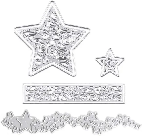 Troqueles de corte de estrellas, moldes de plantilla de metal, herramienta de grabado en relieve para hacer tarjetas, álbumes, álbumes de recortes,