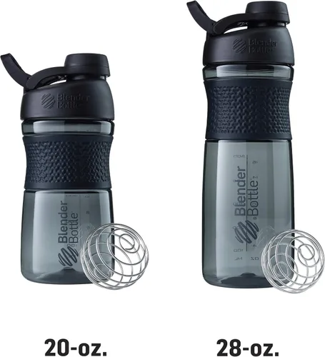 Miniatura 7 de BlenderBottle SportMixer - Botella mezcladora perfecta para batidos de proteínas y pre entrenamiento, 20 onzas, color negro