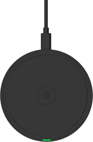 AT&T Almohadilla de carga inalámbrica Qi de 15 W, estación de carga rápida USB-C compatible con fundas para iPhone 17/16/15/14, AirPods, Samsung