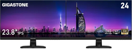 Miniatura 2 de Gigastone Monitor de luz trasera LED IPS de 24 pulgadas, paquete de 2 unidades de 100 Hz FHD 1920 x 1080, 178° WideView, sin marco, monitor dual