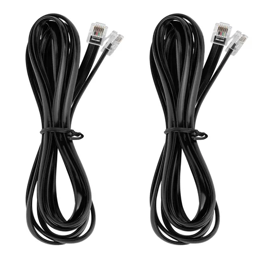 Miniatura 14 de LanSenSu Cable RJ12 RJ12 6P6C macho a macho recto con cable para uso de datos y voz, paquete de 2 unidades (negro, 3.3 pies)