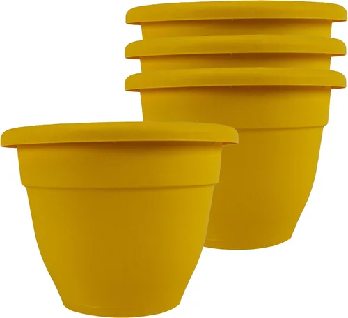 Miniatura 36 de The HC Companies, Caribbean - Maceta de plástico y ligera de 6 pulgadas para interiores y exteriores, maceta para hierbas y flores, color negro
